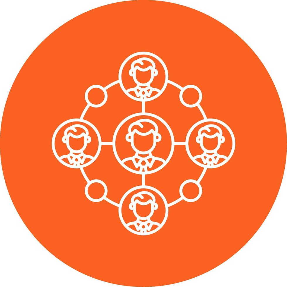 Remote Access Line Multi Circle Icon vector