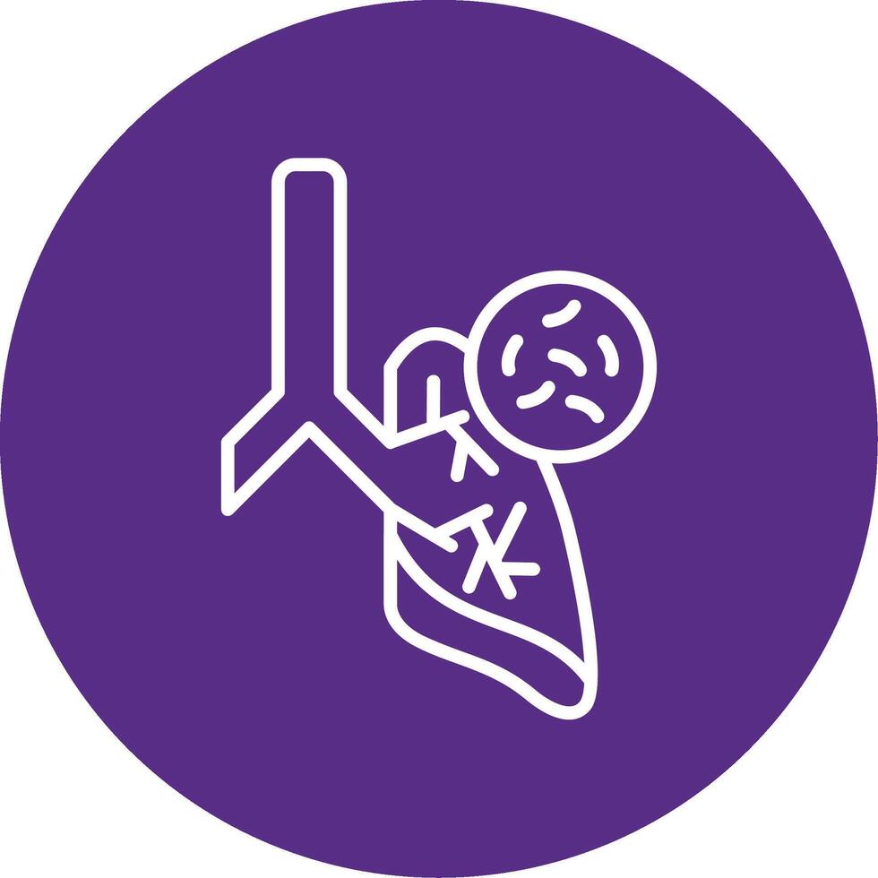 Germs In Lungs Line Multi Circle Icon vector