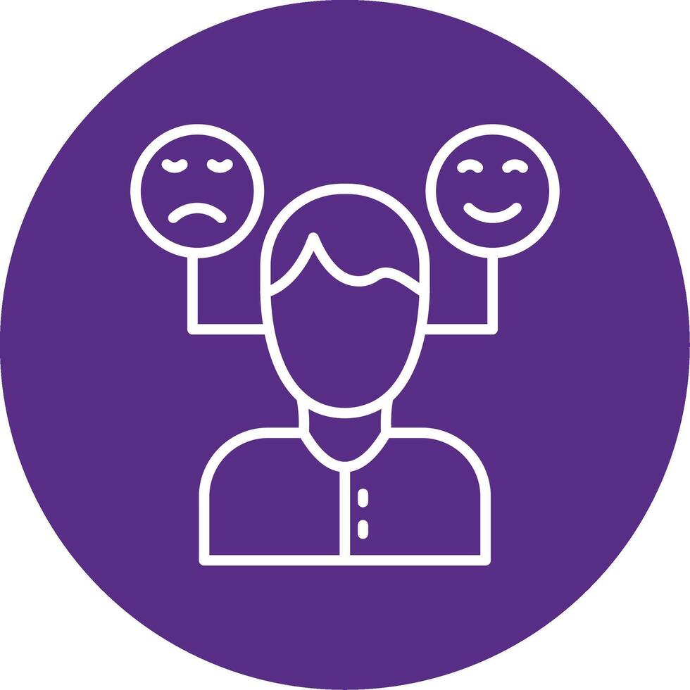 Emotions Line Multi Circle Icon vector