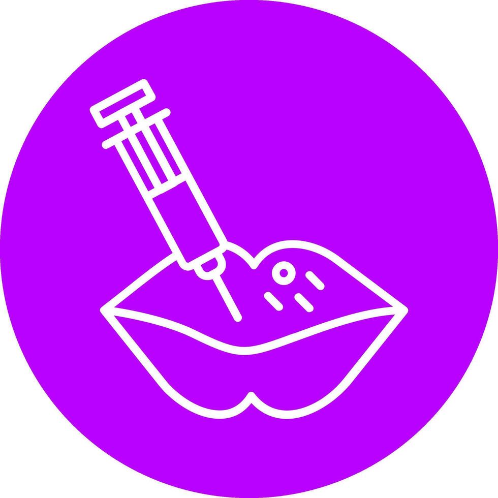 Lip Filler Line Multi Circle Icon vector
