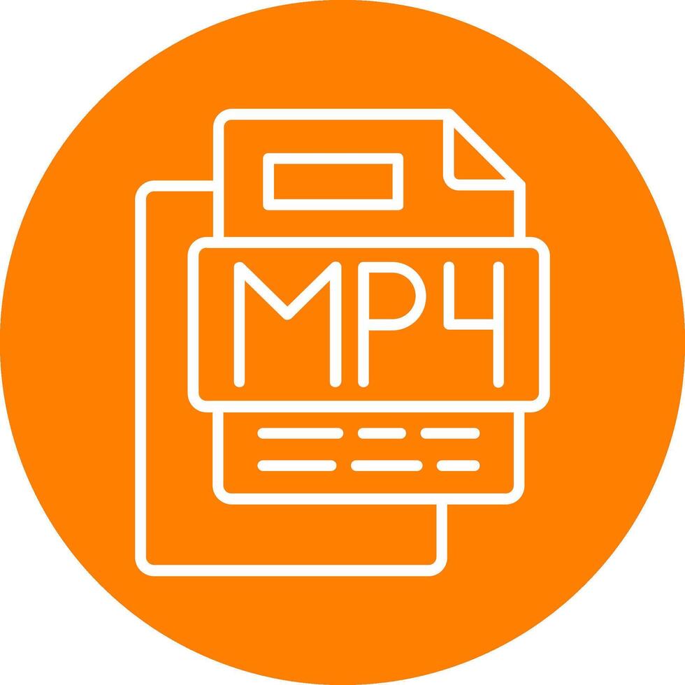 MP4 Music File Line Multi Circle Icon vector