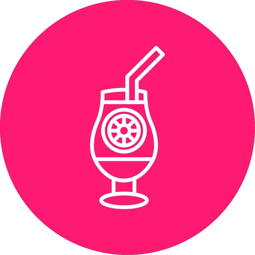 Cocktail Line Multi Circle Icon vector