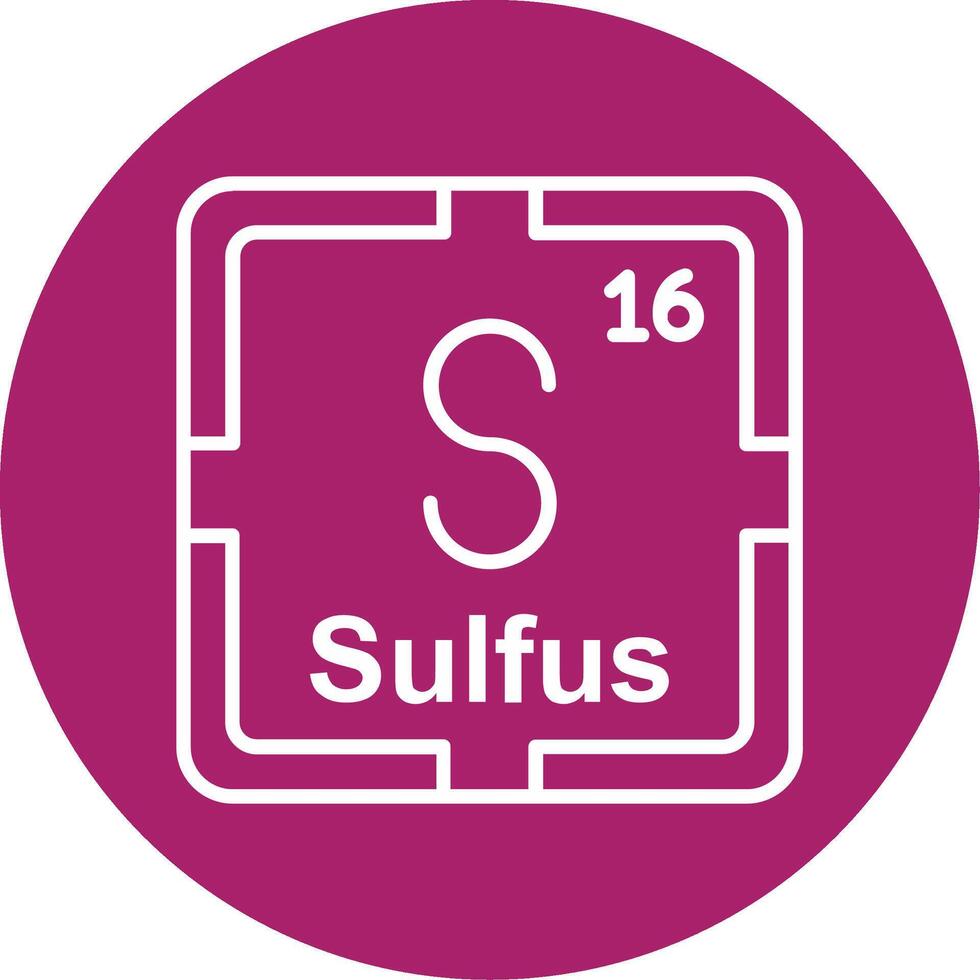 Sulfur Line Multi Circle Icon vector