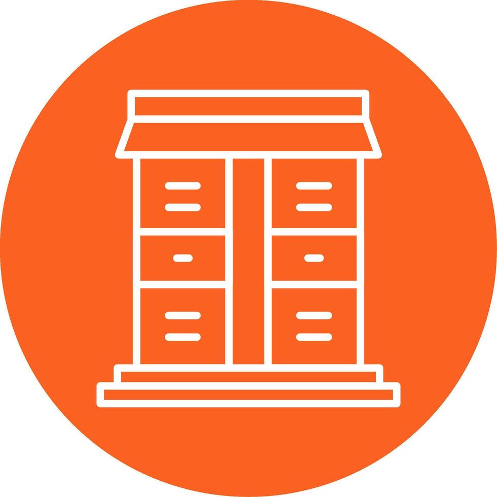 Lockers Line Multi Circle Icon vector