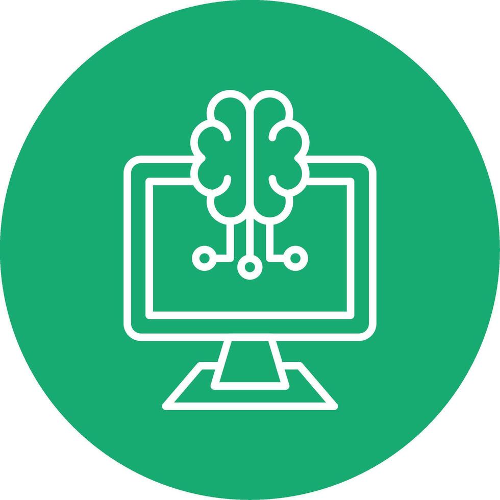 Artificial Intelligence Line Multi Circle Icon vector