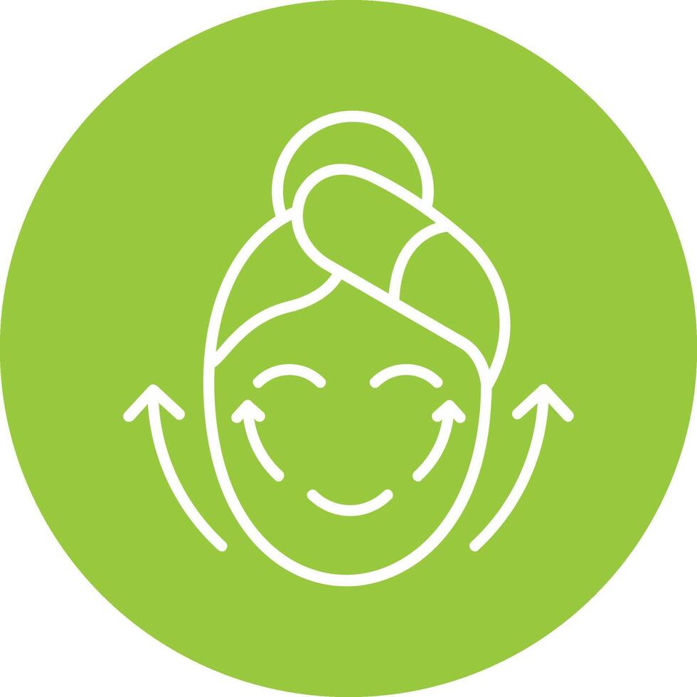 Facial Massage Line Multi Circle Icon vector