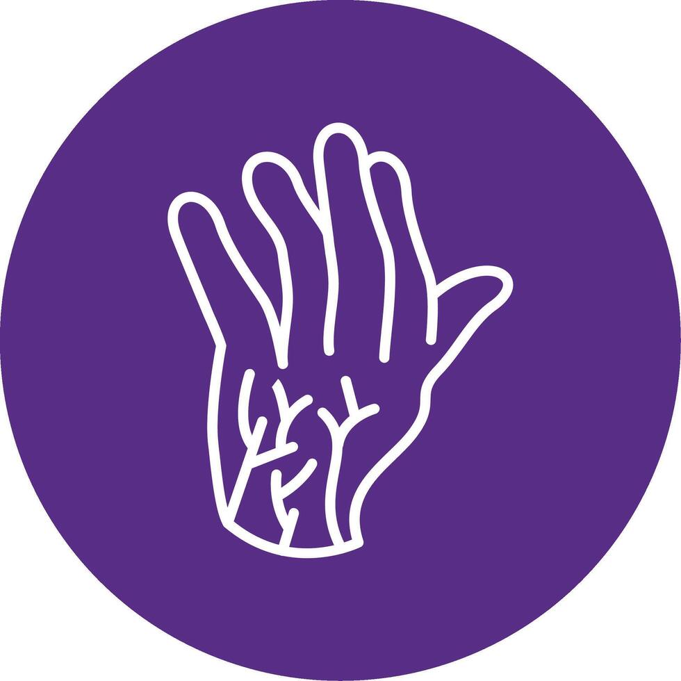 Hand Nerves Line Multi Circle Icon vector