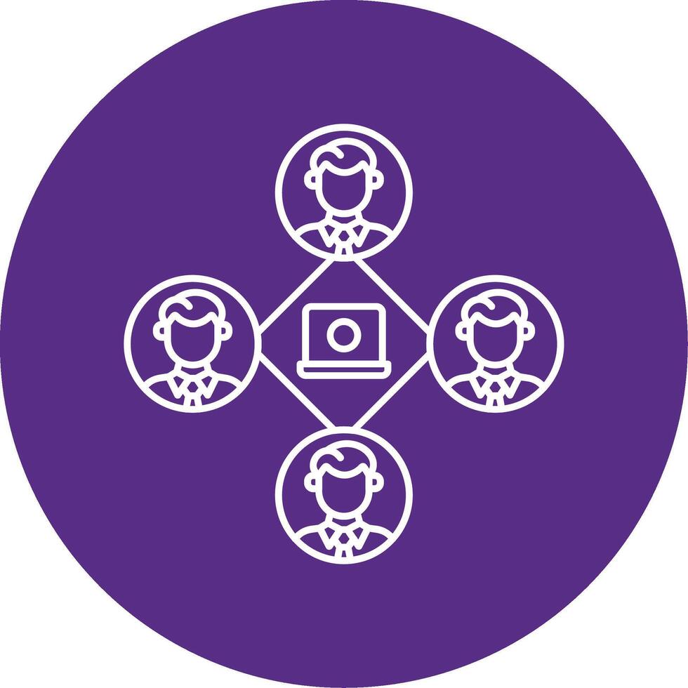 Remote Job Line Multi Circle Icon vector