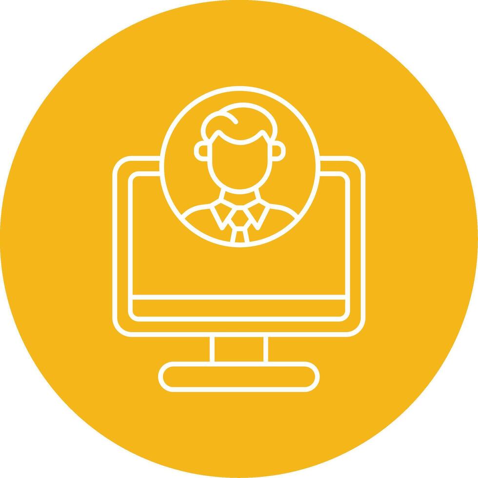 Freelancer Profile Line Multi Circle Icon vector
