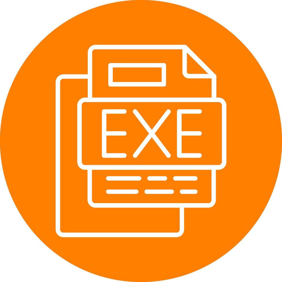 EXE File Line Multi Circle Icon vector