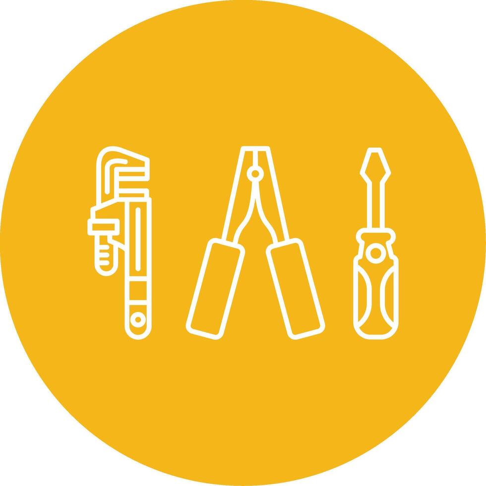 Repair Kit Line Multi Circle Icon vector
