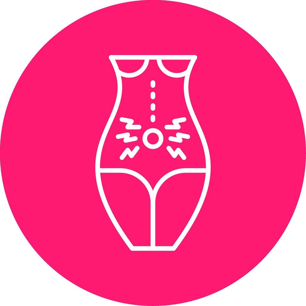 Belly Pain Line Multi Circle Icon vector