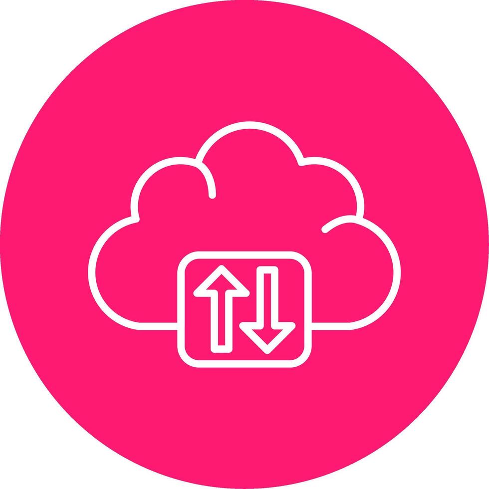 Cloud Service Line Multi Circle Icon vector