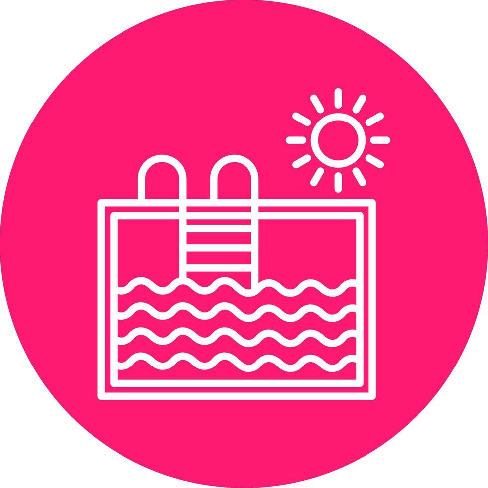 Swimming Pool Line Multi Circle Icon vector