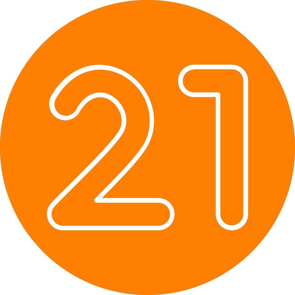 Twenty one Line Multi Circle Icon vector