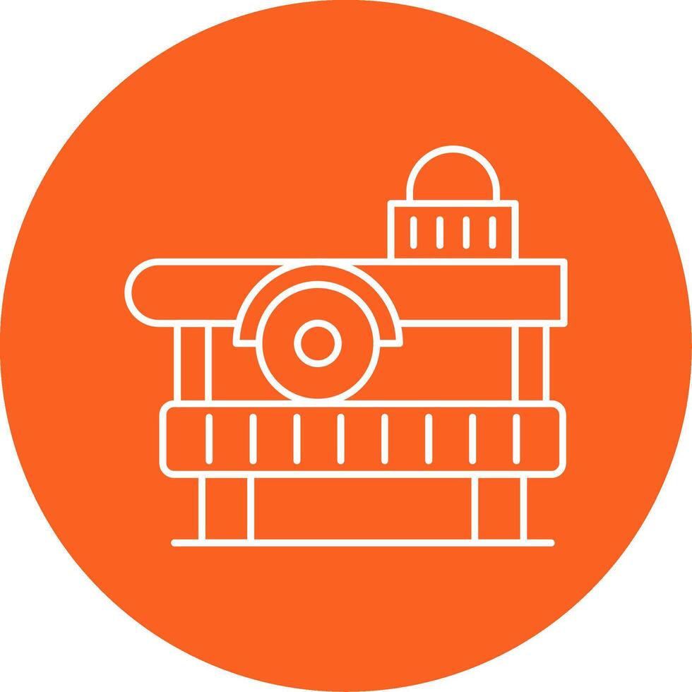 Tile Cutter Line Multi Circle Icon vector