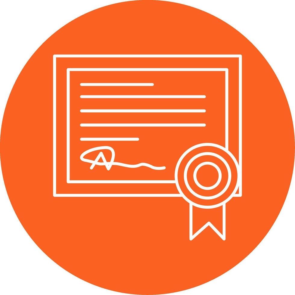 Diploma Certificate Line Multi Circle Icon vector