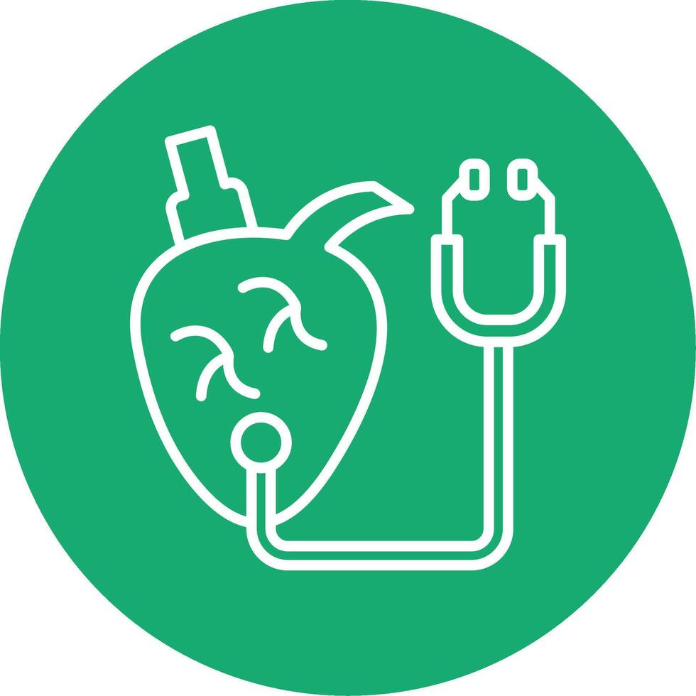 Heart Checkup Line Multi Circle Icon vector