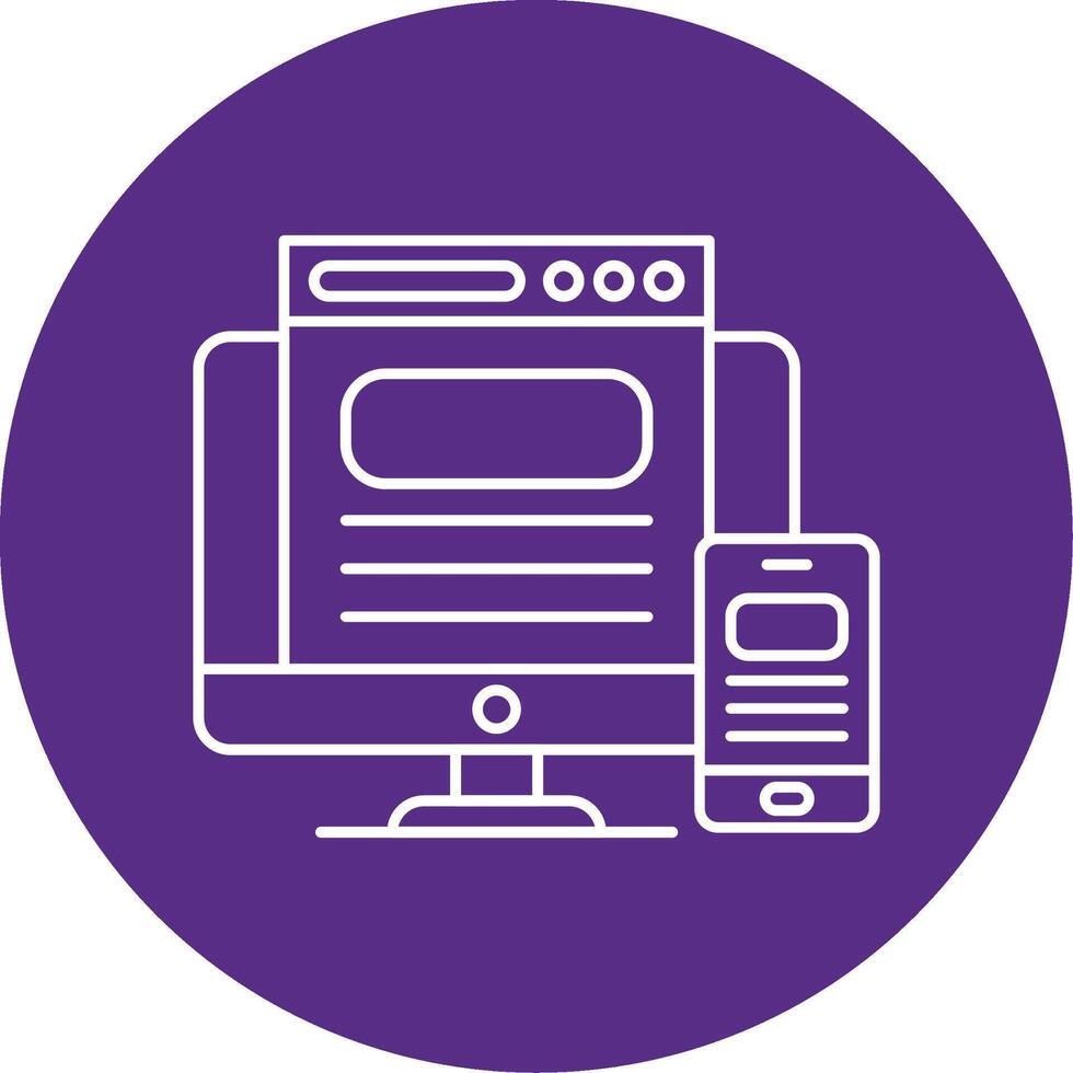 Responsive Design Line Multi Circle Icon vector