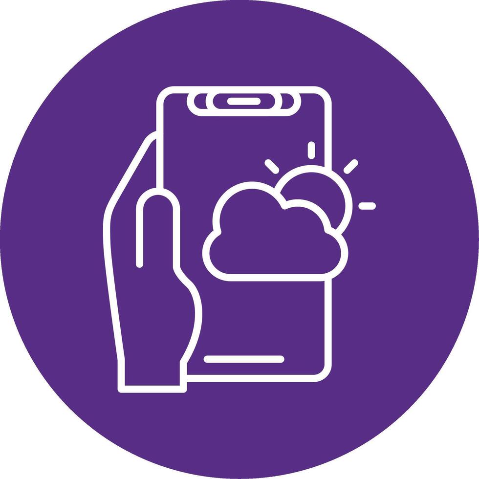 Weather Forecast Line Multi Circle Icon vector
