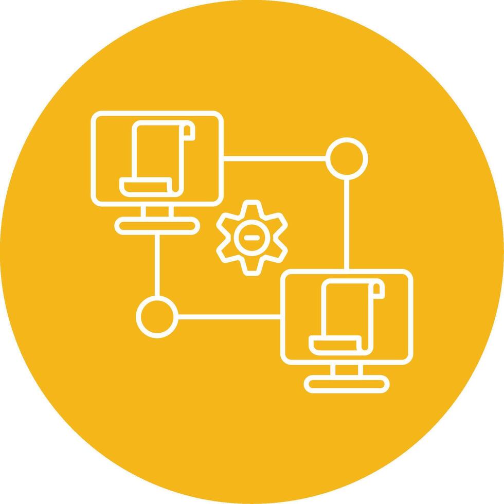 Data Remote Access Line Multi Circle Icon vector