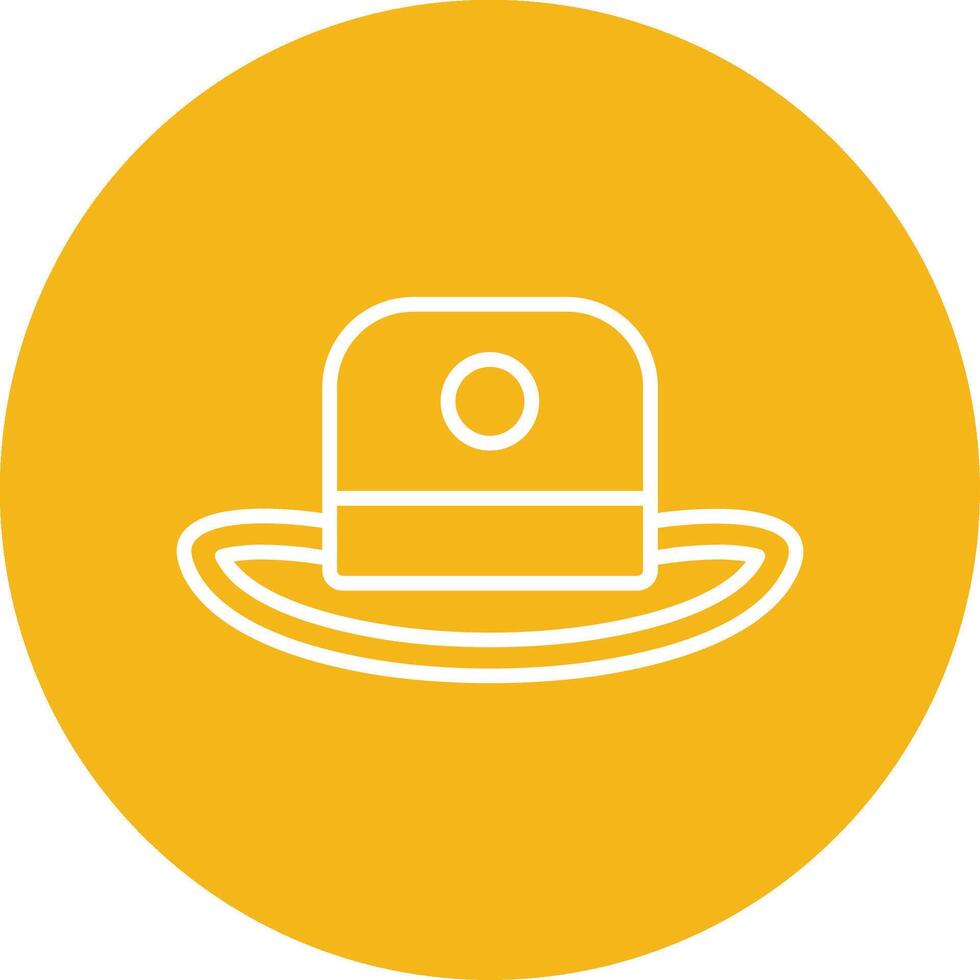 Cowboy Hat Line Multi Circle Icon vector