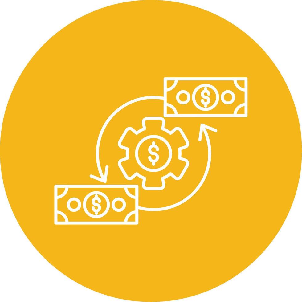 Cash Flow Line Multi Circle Icon vector