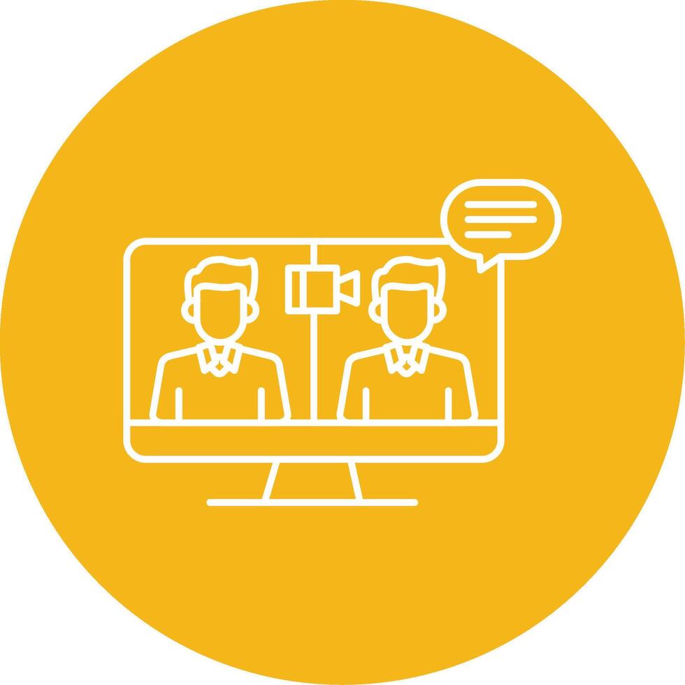 OnLine Multi Circle Conference Line Multi Circle Icon vector