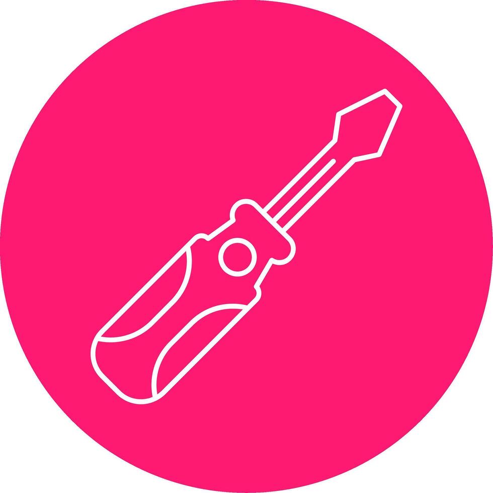 Screwdrive Line Multi Circle Icon vector