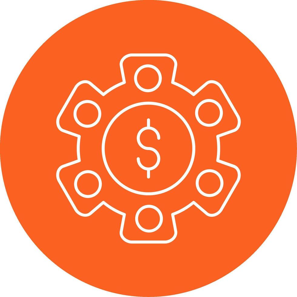 Asset Management Line Multi Circle Icon vector