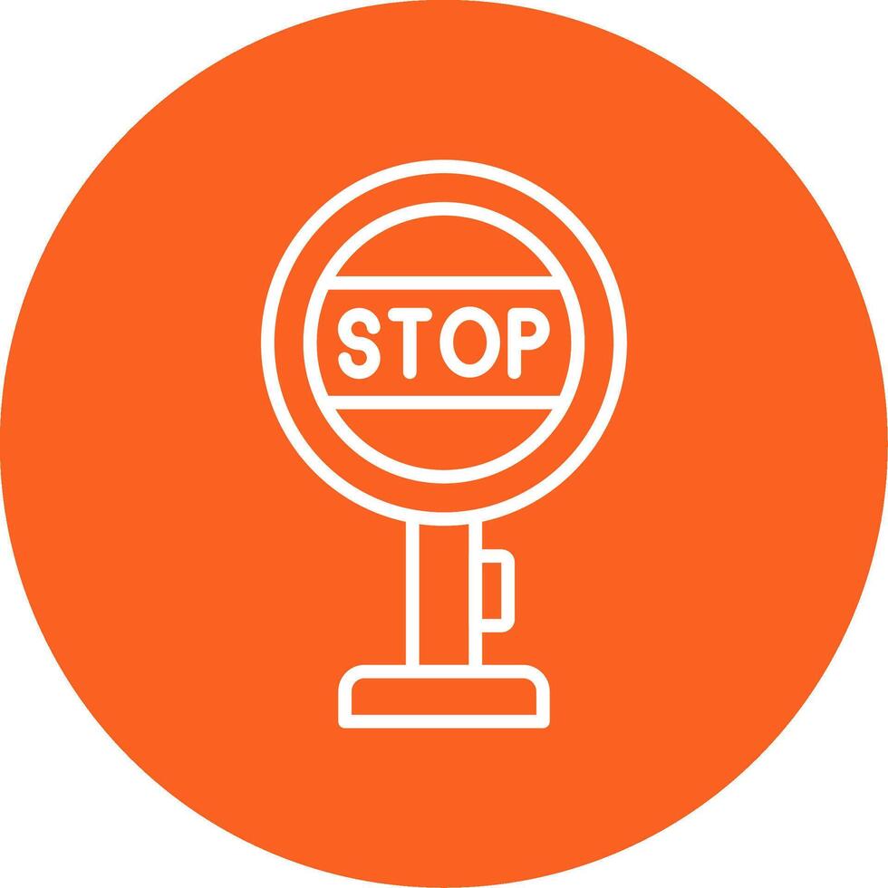 Stop Sign Board Line Multi Circle Icon vector