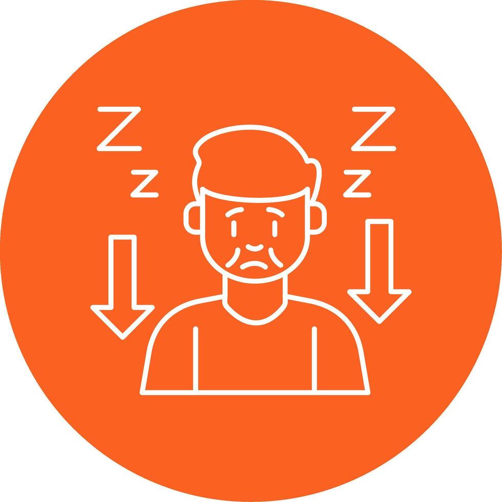 Tiredness Line Multi Circle Icon vector
