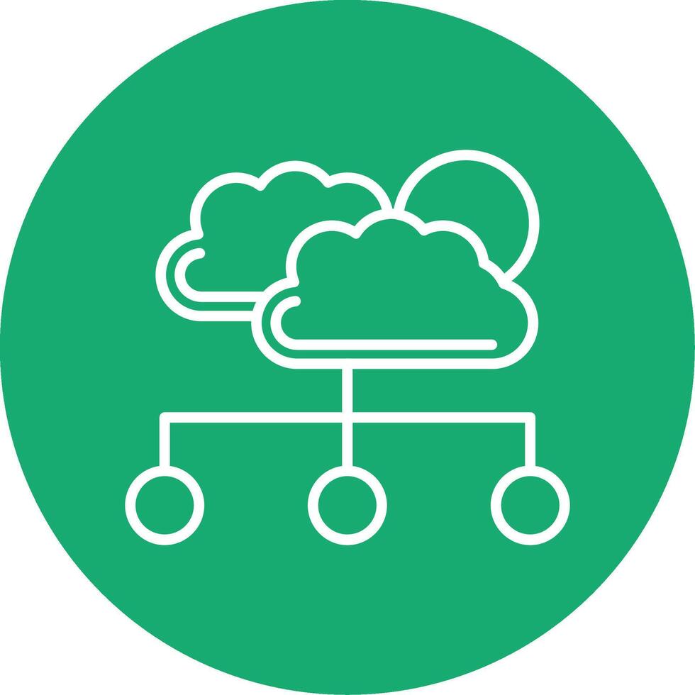 Cloud Line Multi Circle Icon vector