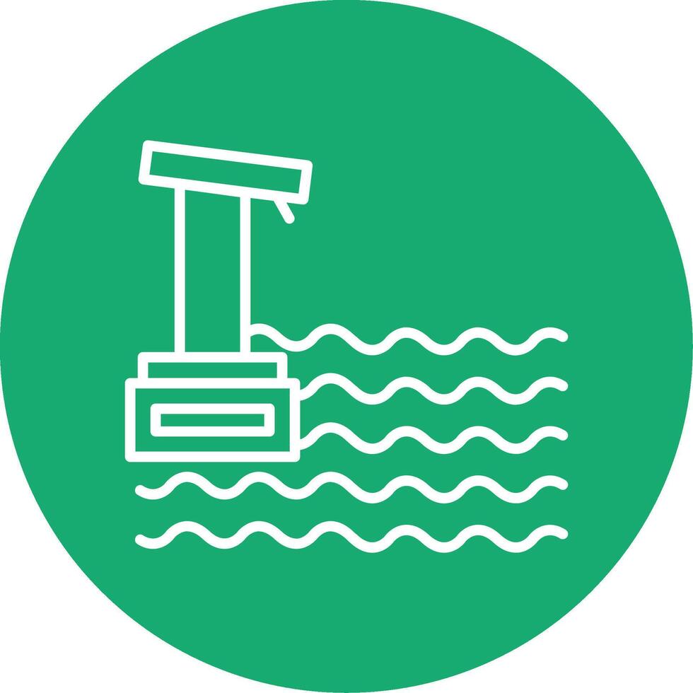 Diving Board Line Multi Circle Icon vector