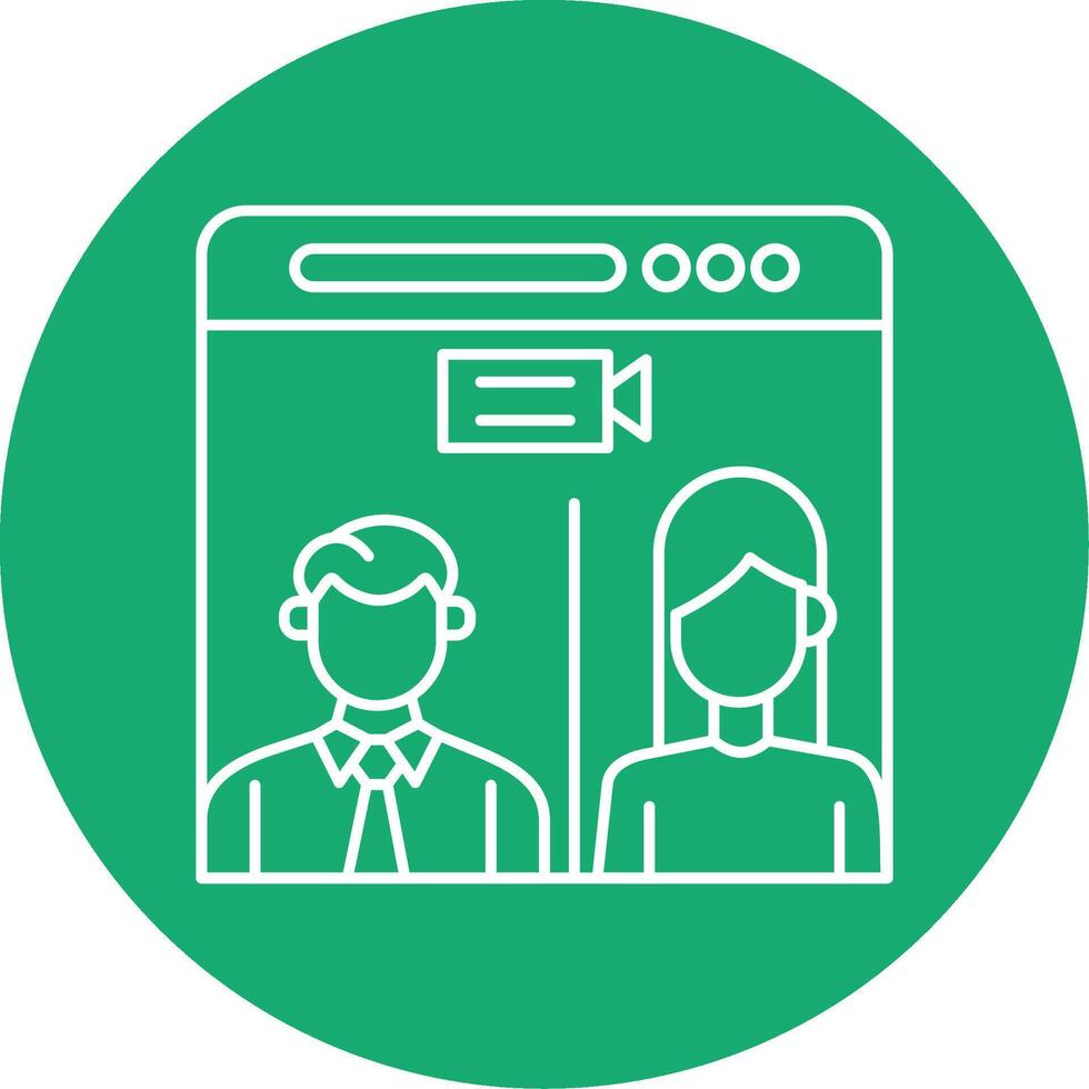 Web Conference Line Multi Circle Icon vector