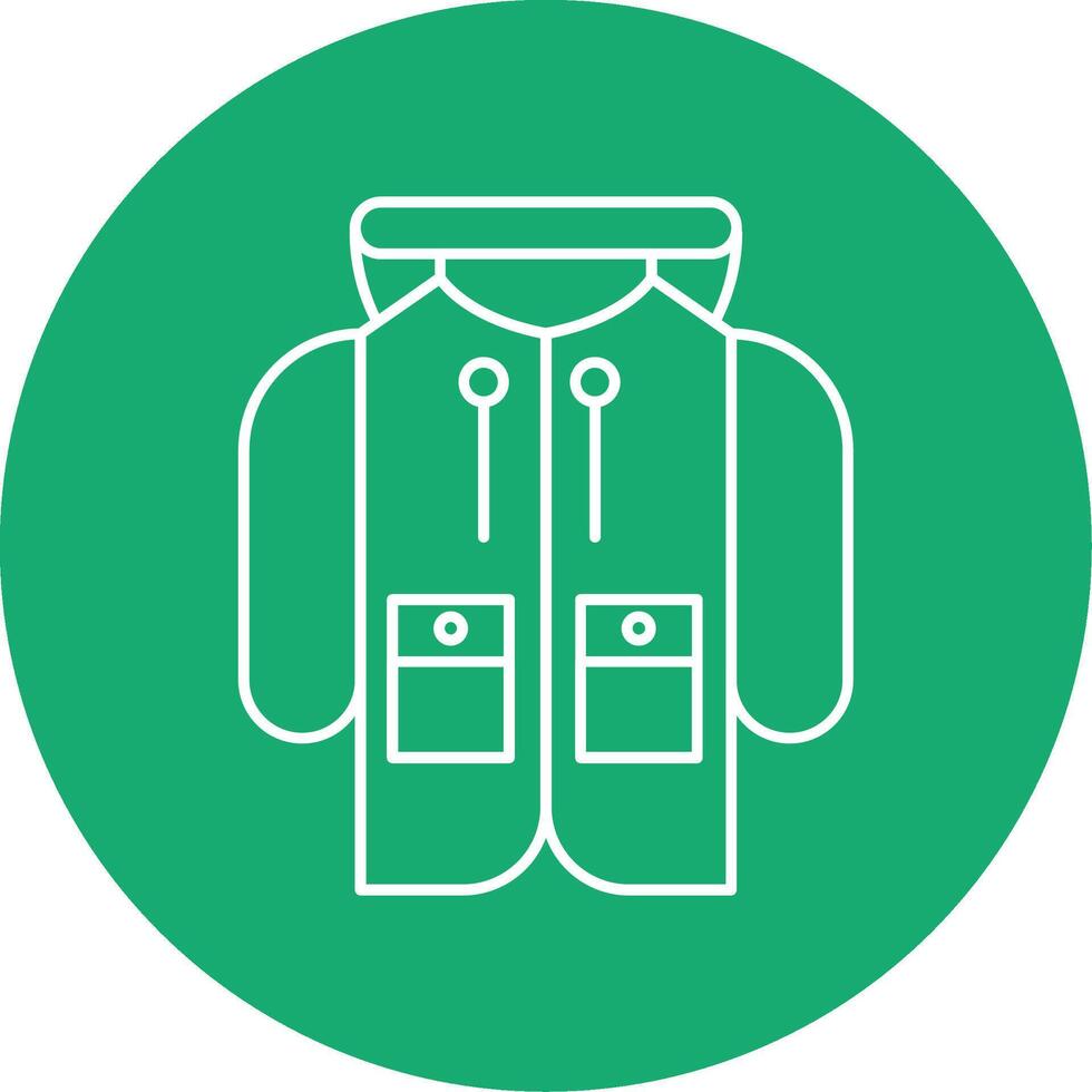 Rain Coat Line Multi Circle Icon vector