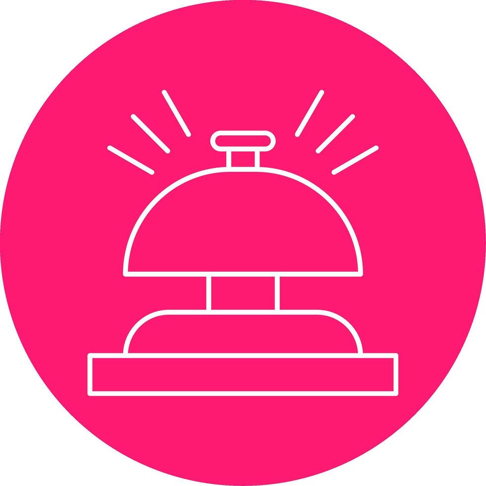 Desk Bell Line Multi Circle Icon vector