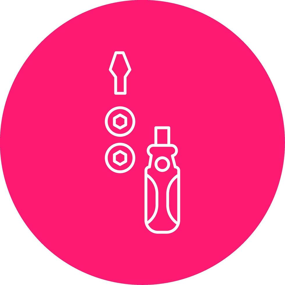 Screwdriver Line Multi Circle Icon vector