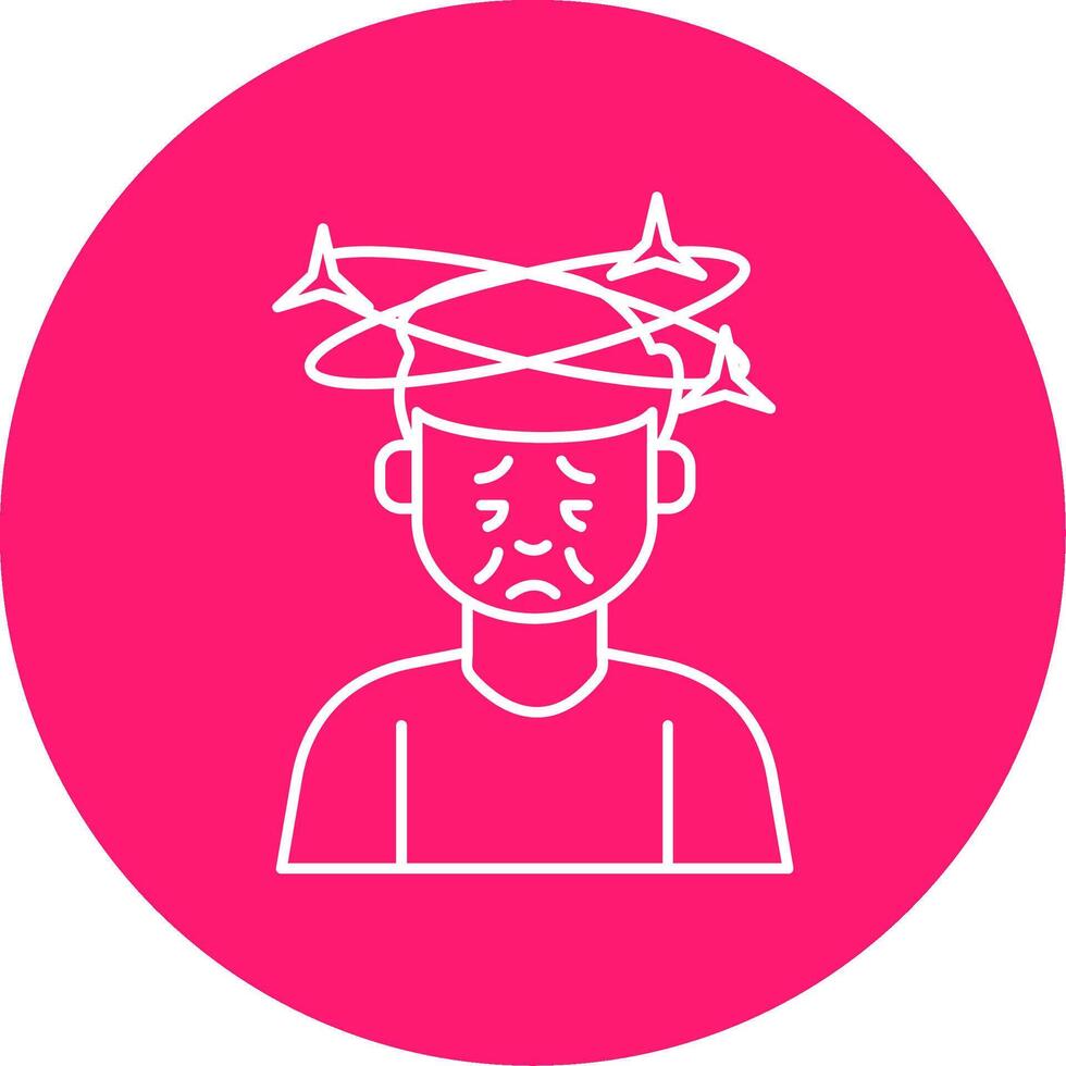 Dizziness Line Multi Circle Icon vector