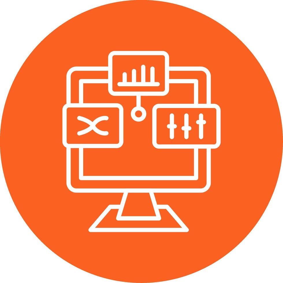 Analysis Line Multi Circle Icon vector