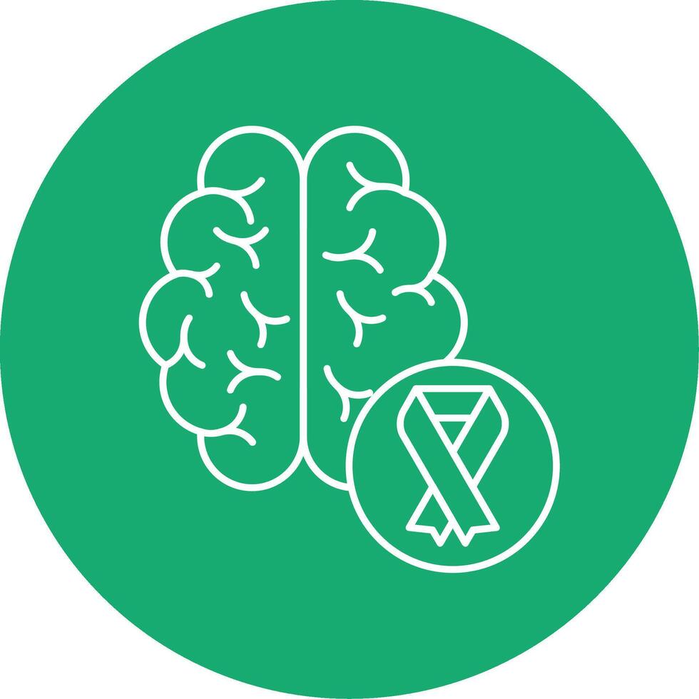 Brain Grey Ribbon Line Multi Circle Icon vector