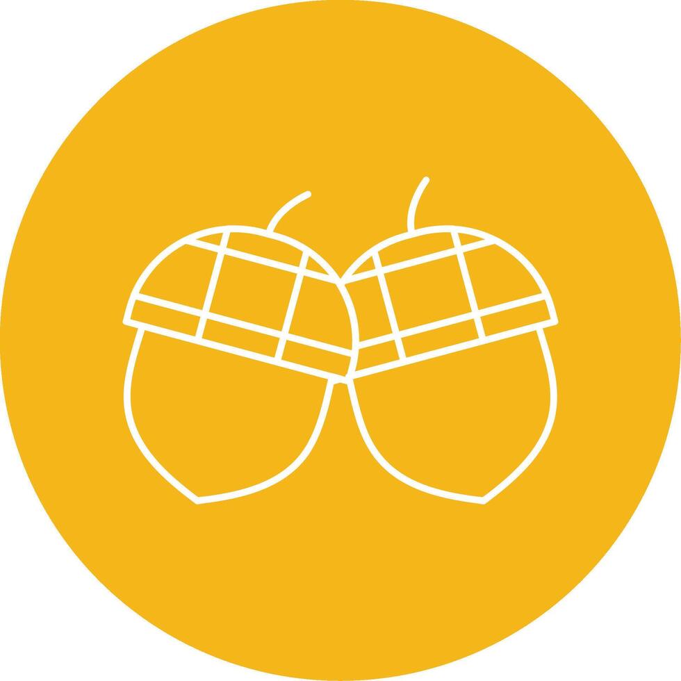 Acorn Line Multi Circle Icon vector