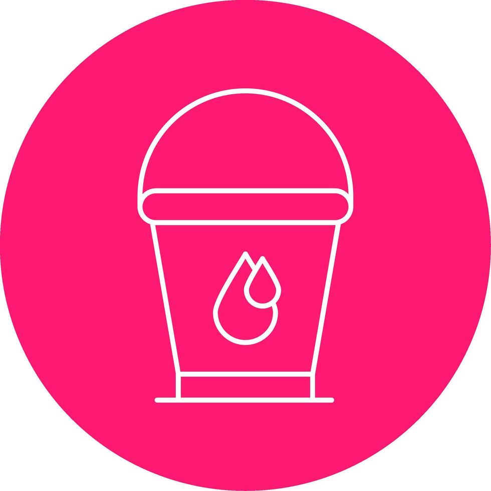 Water Bucket Line Multi Circle Icon vector