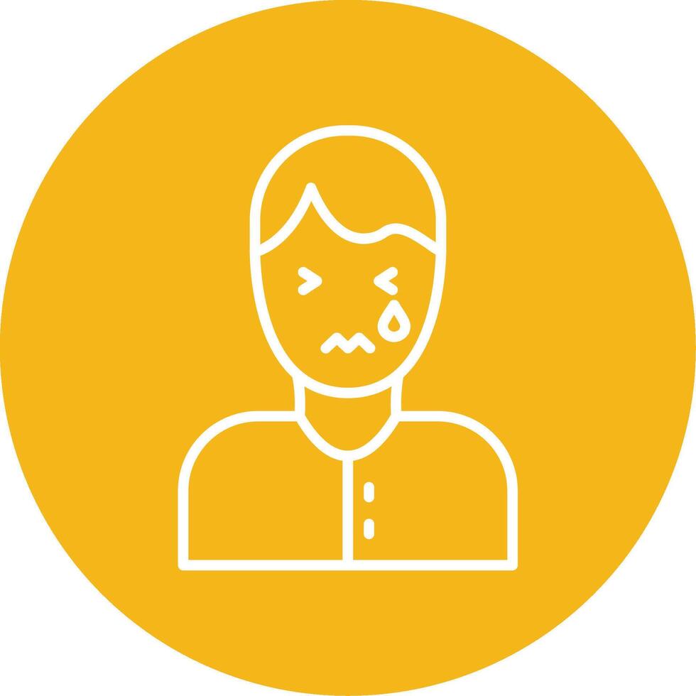 Sadness Line Multi Circle Icon vector