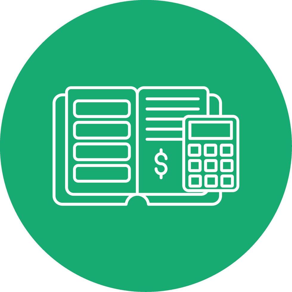 Bookkeeping Line Multi Circle Icon vector