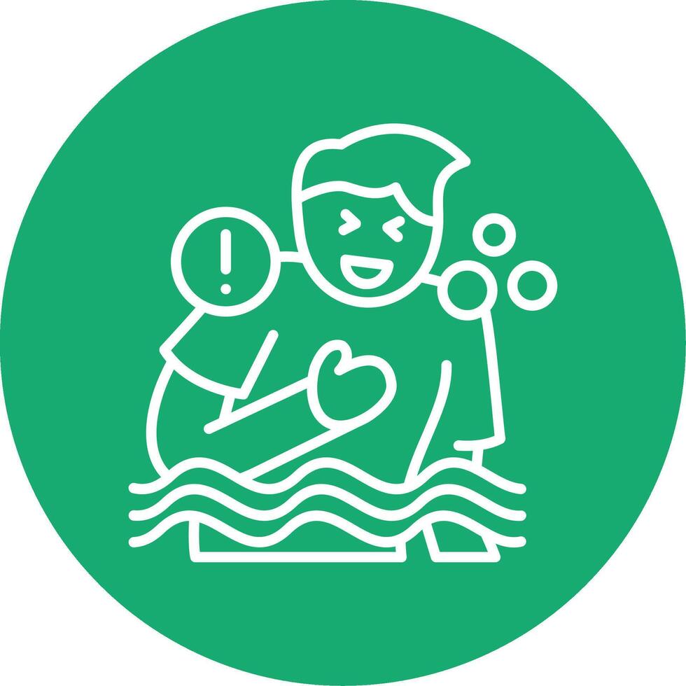 Drowning Feeling Line Multi Circle Icon vector