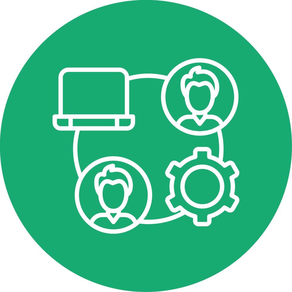 Remote Job Line Multi Circle Icon vector