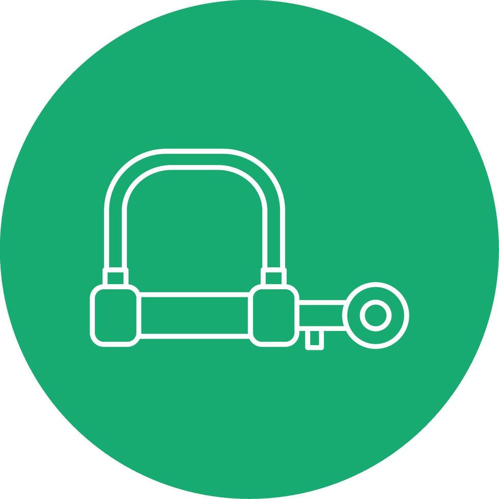 Wire Lock Line Multi Circle Icon vector
