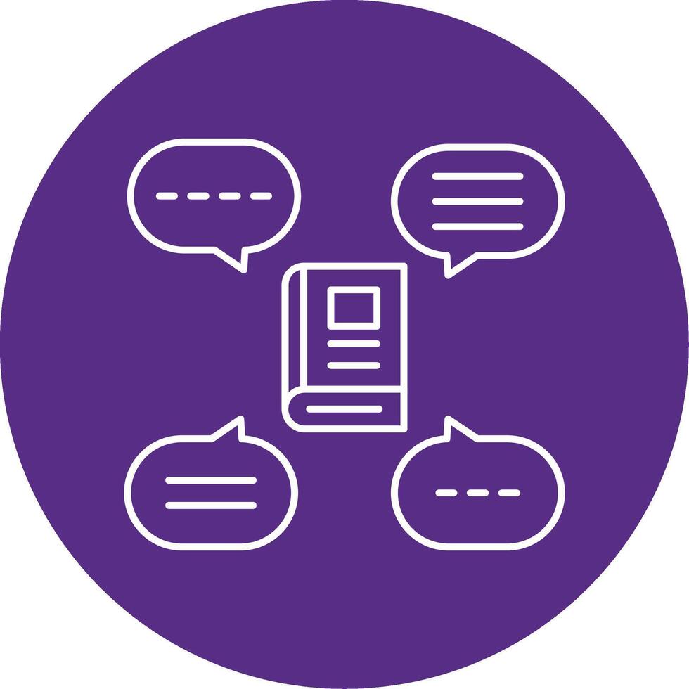 Discussion Group Line Multi Circle Icon vector
