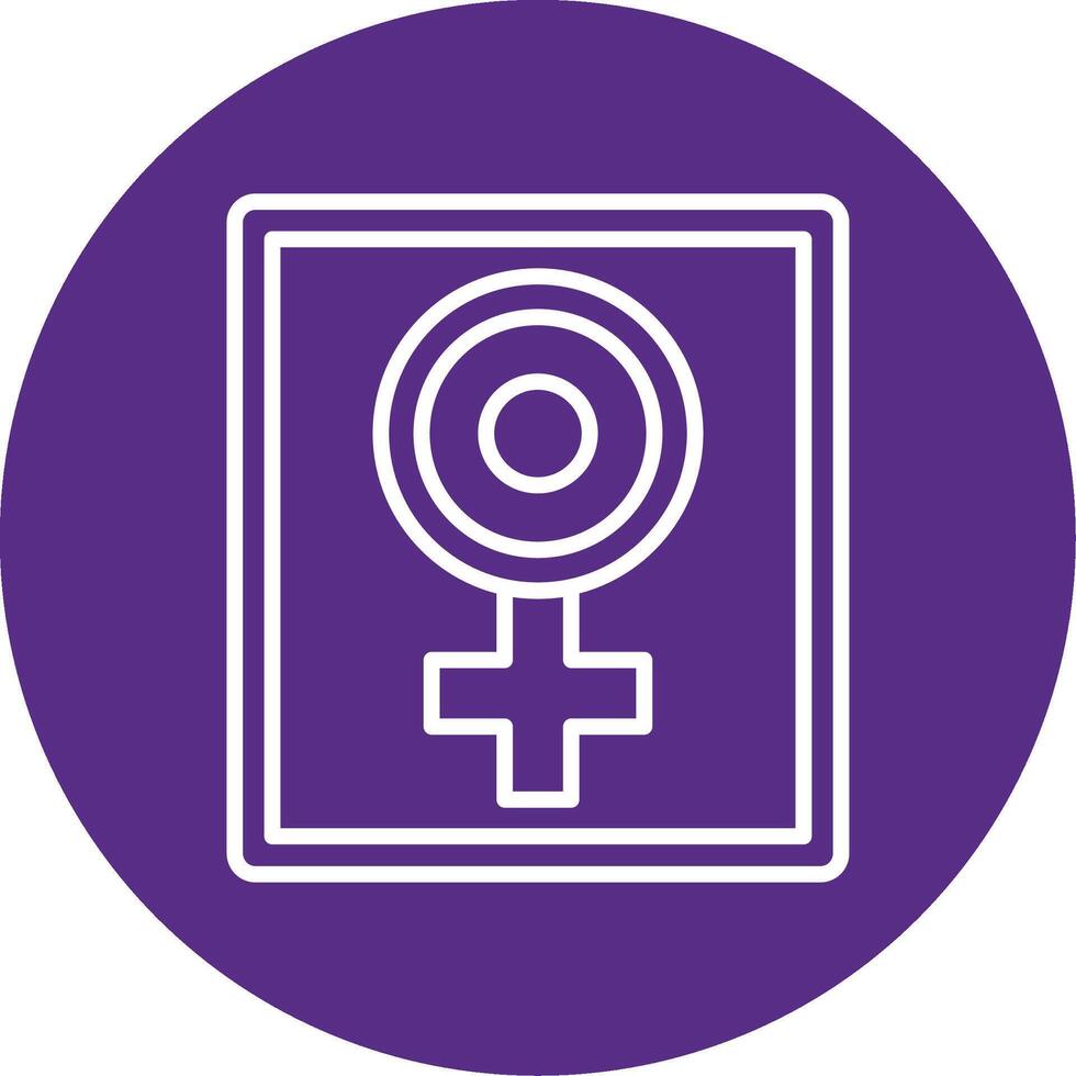 Girl Power Line Multi Circle Icon vector
